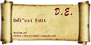 Dóczi Edit névjegykártya